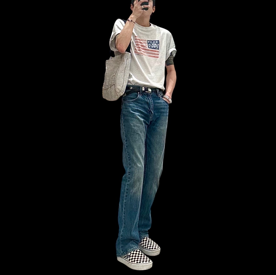 Vans Slip-On Checkerboard 착용 스타일