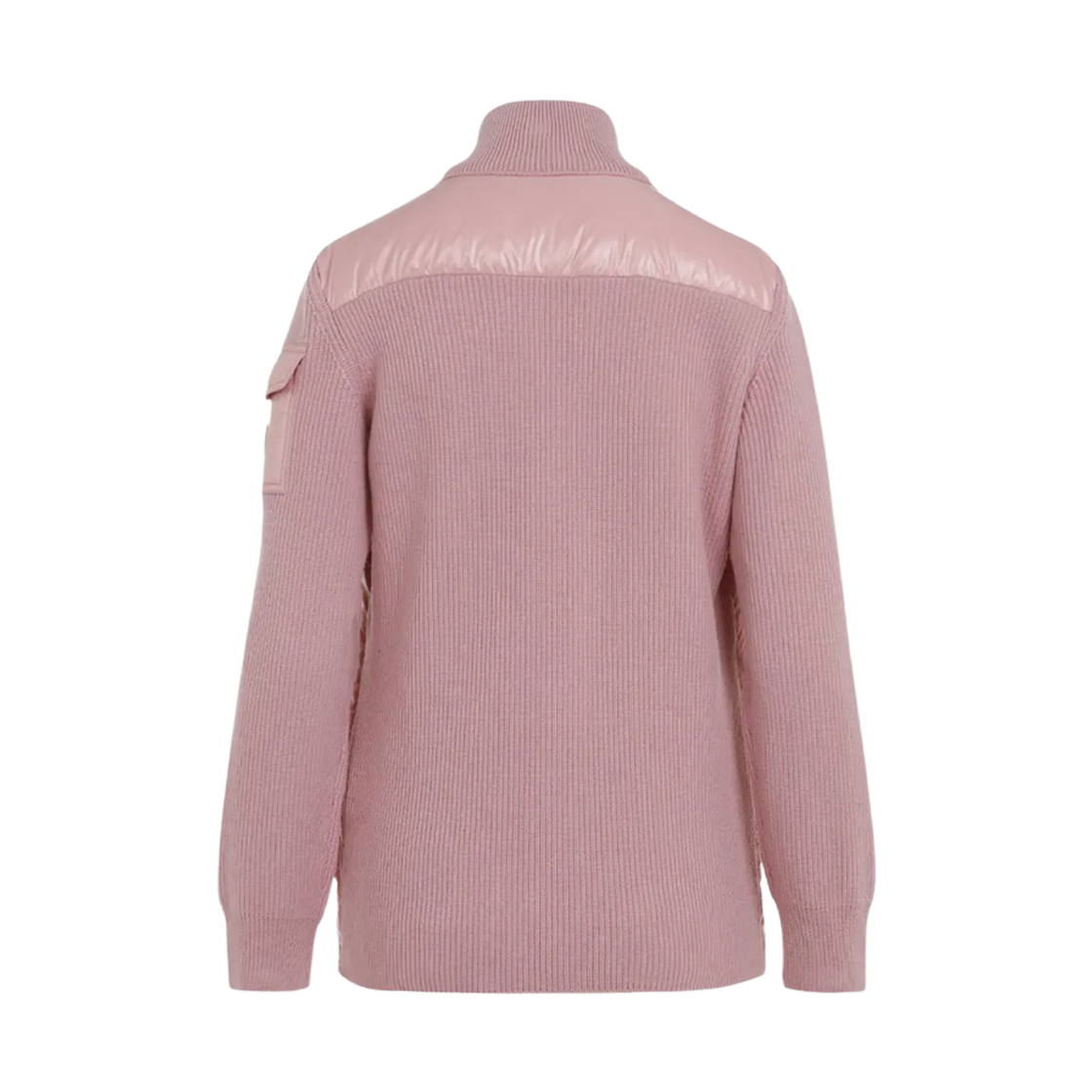 (W) 몽클레르 로고 패치 니트 패딩 핑크 - 24FW((W) Moncler Logo Patch Knit Padded Pink - 24FW) - 2