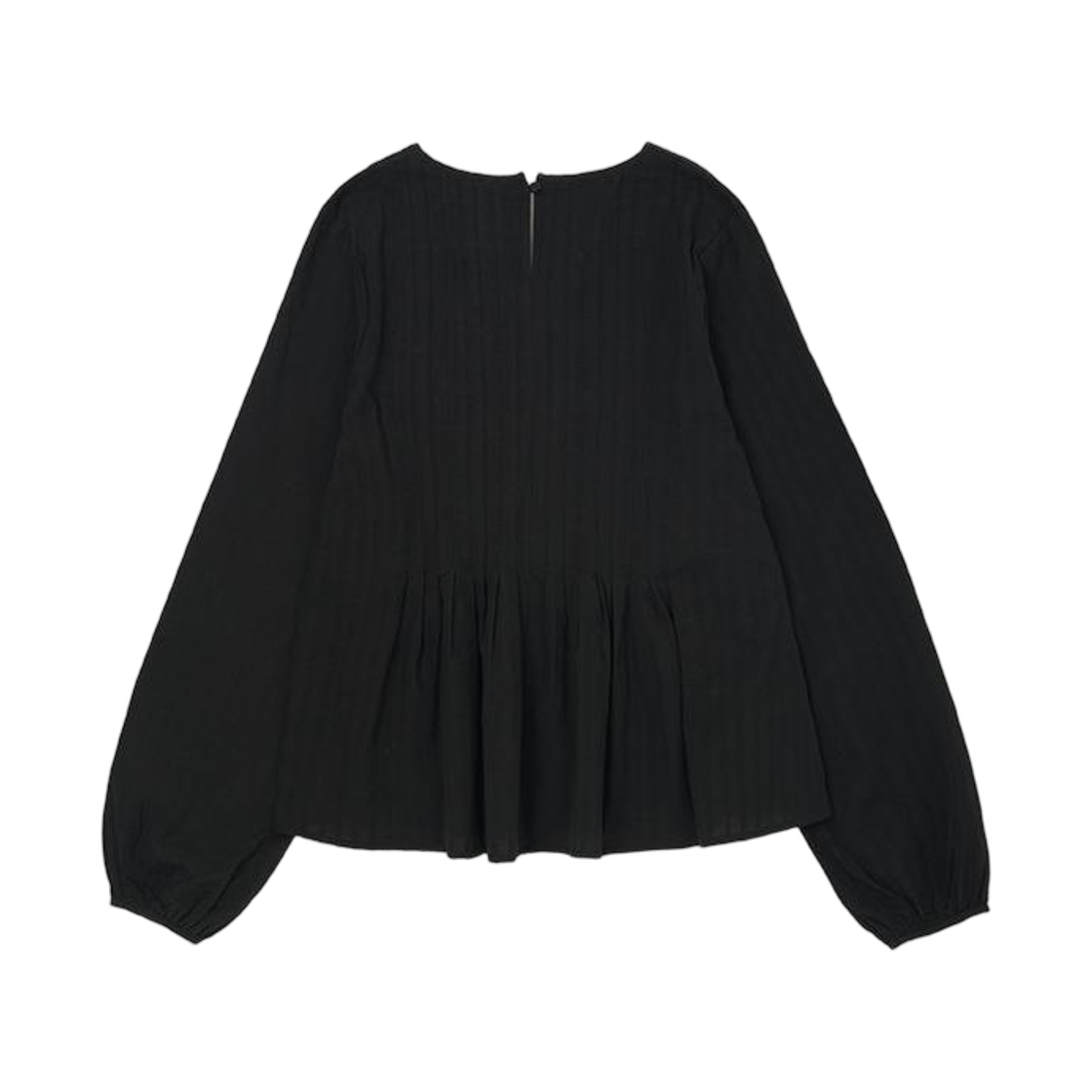 (W) 플랙 핀턱 코튼 블라우스 블랙((W) PLAC Pintuck Cotton Blouse Black)