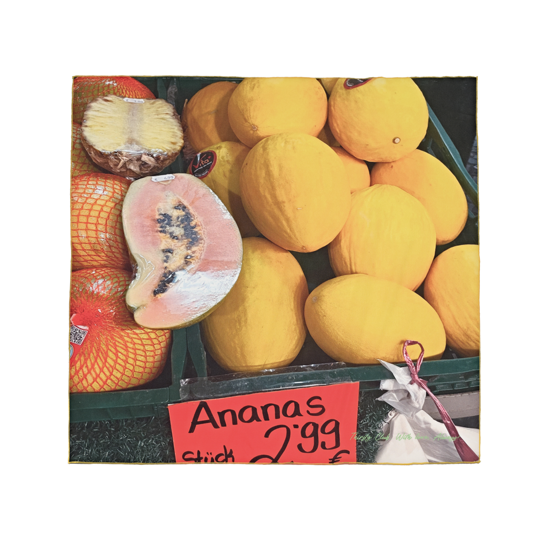 ACSCFLMN01 THIRSTY CLUB Scarf 002 - Yellow fruits