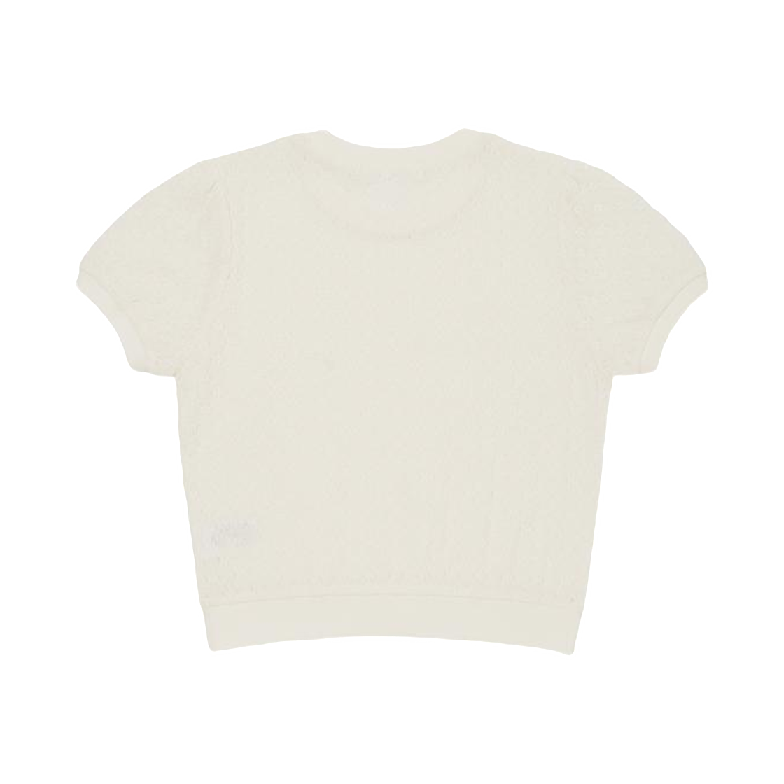 (W) 플랙 플라워 숏슬리브 니트 아이보리((W) PLAC Flower Short Sleeve Knit Ivory)