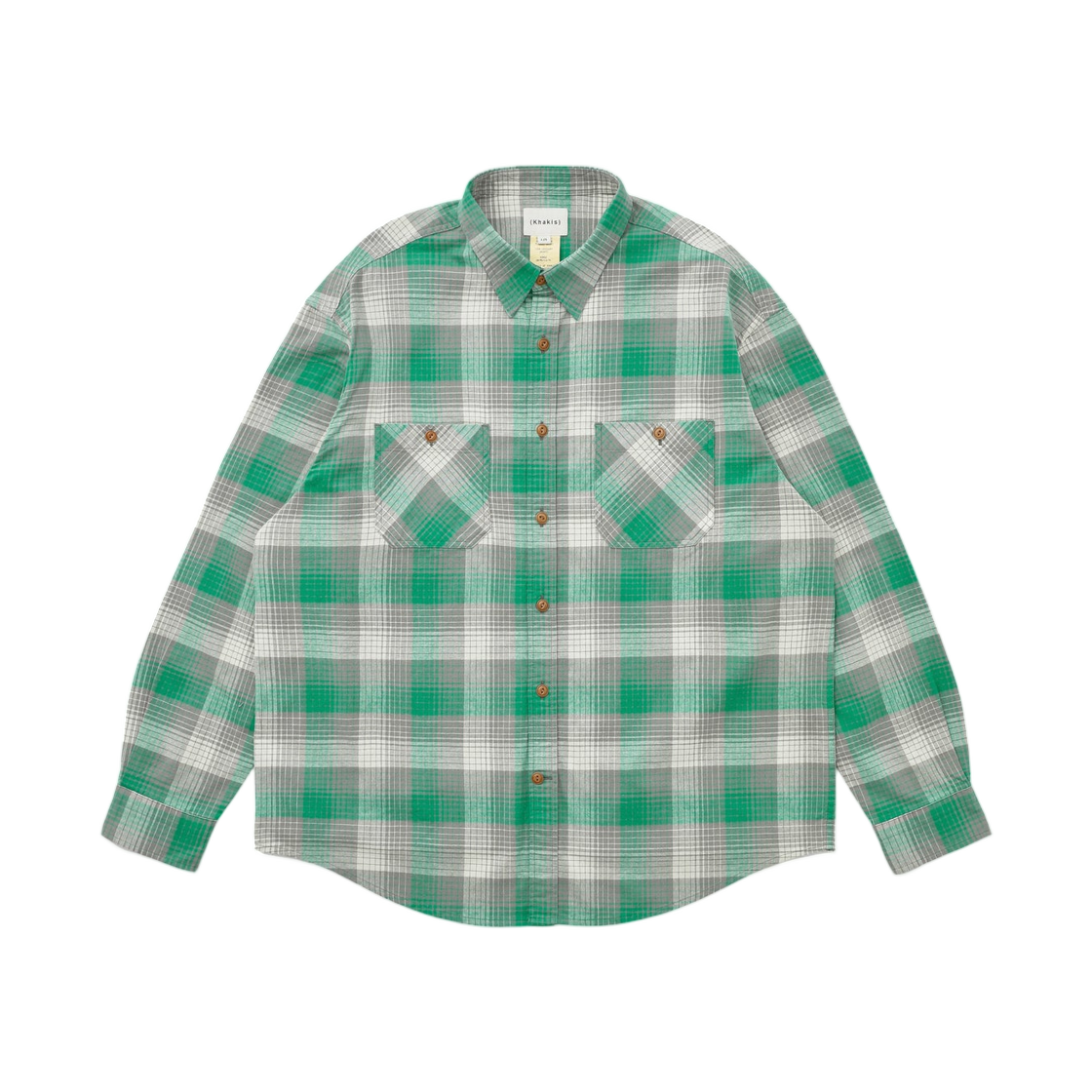 카키스 섀도 체크 플란넬 셔츠 그린(Khakis Shadow Check Flannel Shirt Green)