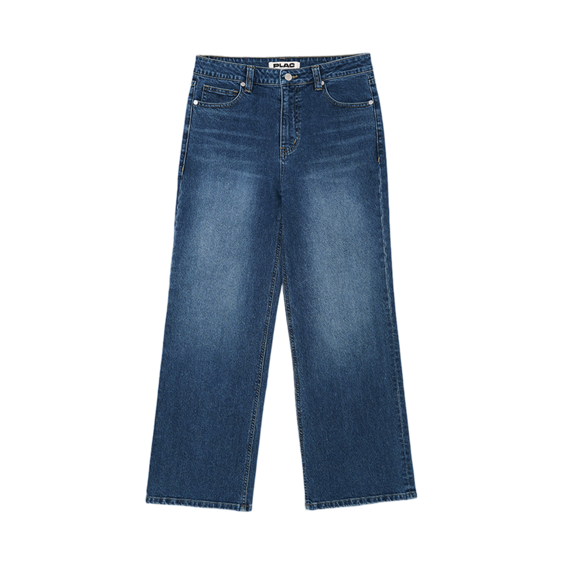 (W) 플랙 하이라이즈 스트레이트 데님 팬츠 M06 미드 블루((W) PLAC High Rise Straight Denim Pants M06 Mid Blue)
