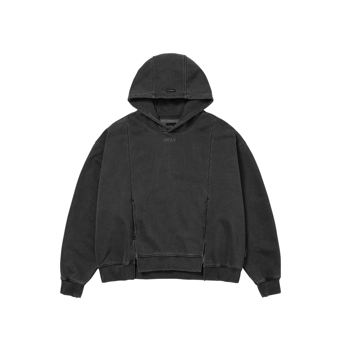 AJ254TP008CH AJOBYAJO Twofold Wide Washed Hoodie Charcoal