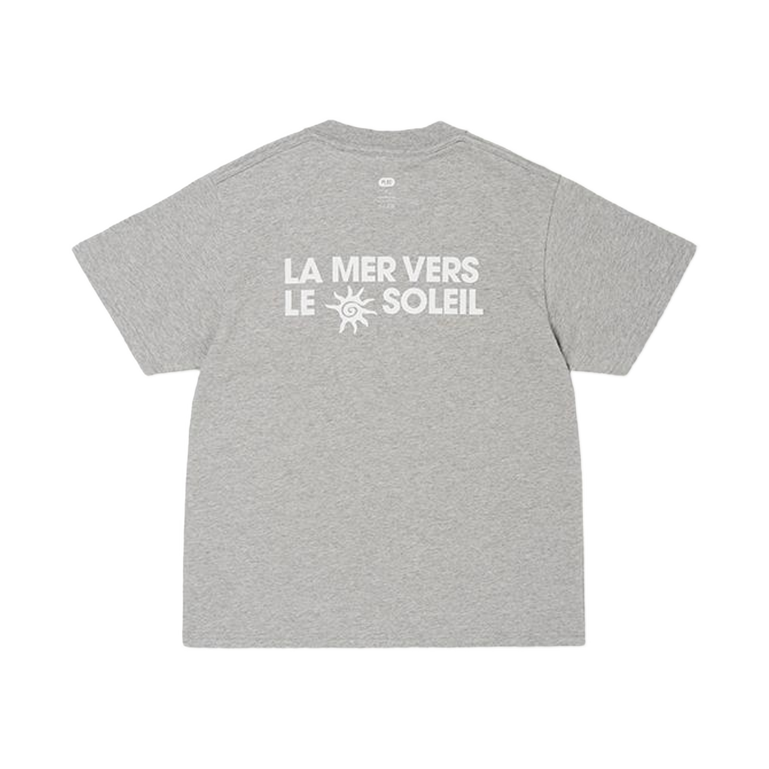 (W) 플랙 넥 포인트 숏슬리브 티셔츠 그레이((W) PLAC Neck Point Short Sleeve T-Shirt Gray)