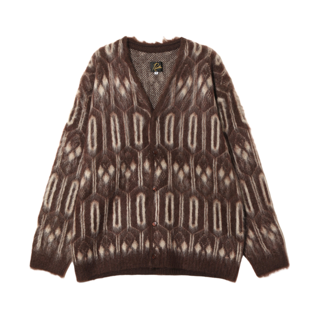 RW357 Needles Mohair Cardigan Geometric Burgundy