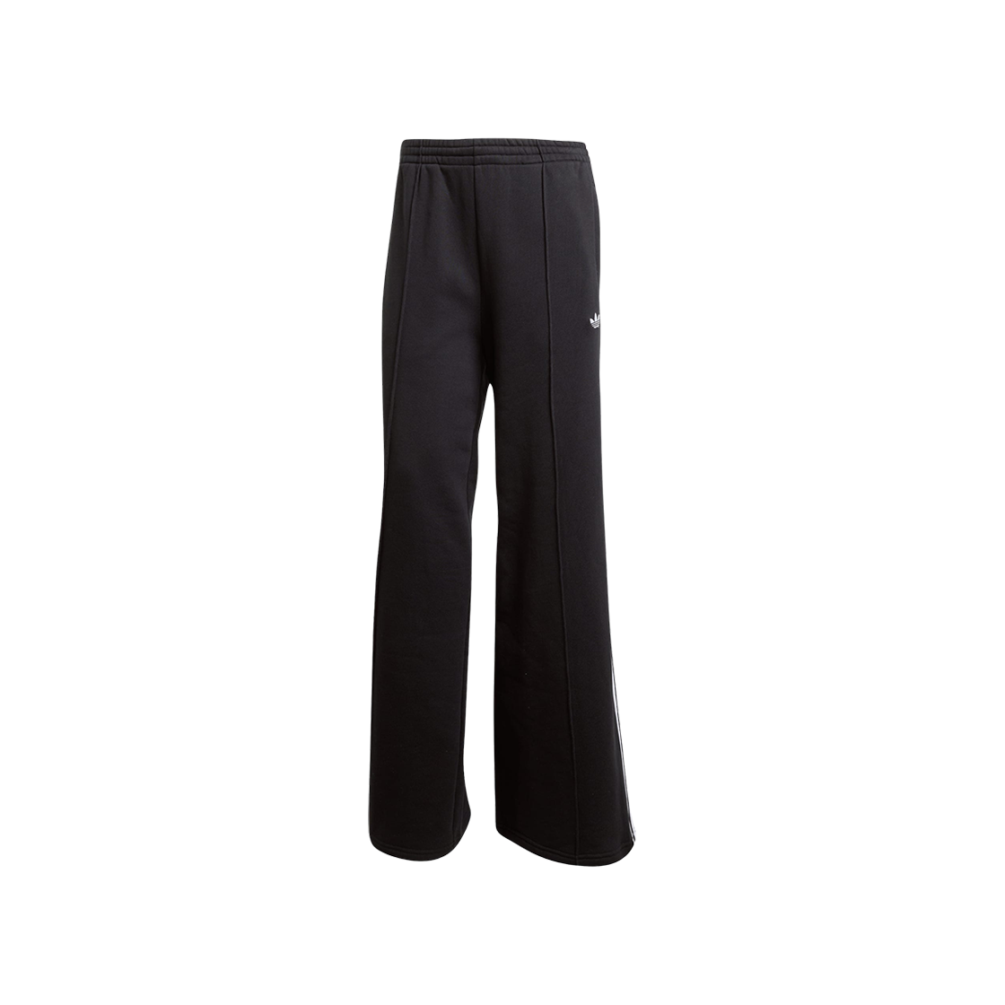 (W) 아디다스 아디컬러 삼선 와이드 스웨트팬츠 블랙 화이트 - KR 사이즈((W) Adidas Adicolor 3-Stripes Wide Sweatpants Black White - KR Sizing) - 1