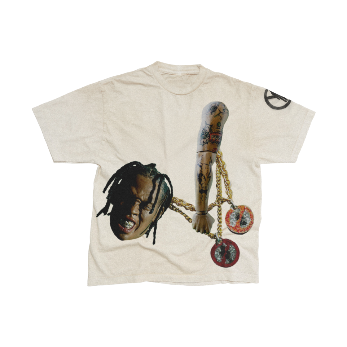 트래비스 스캇 로데오 10 이어즈 체인 티셔츠 화이트(Travis Scott Rodeo 10 Years Chain T-Shirt White)