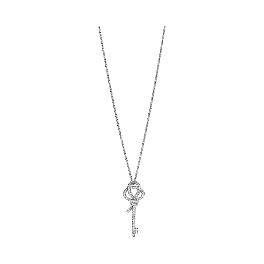 72984188 Tiffany & Co. Tiffany Knot Medium Key Pendant Platinum with Diamonds