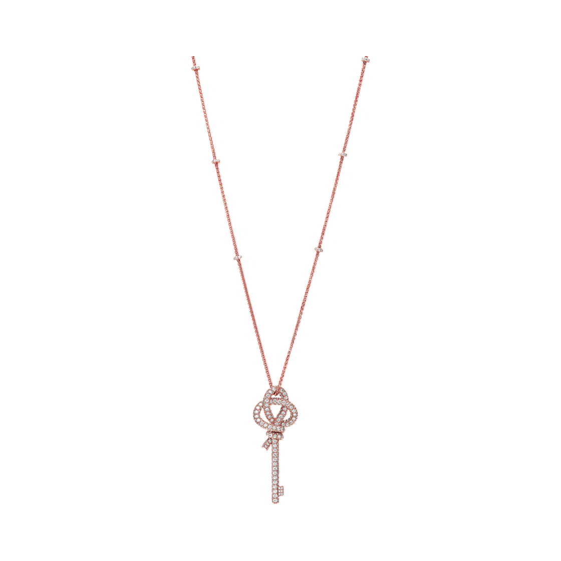 72983475 Tiffany & Co. Tiffany Knot Extra Large Key Pendant Rose Gold with Diamonds