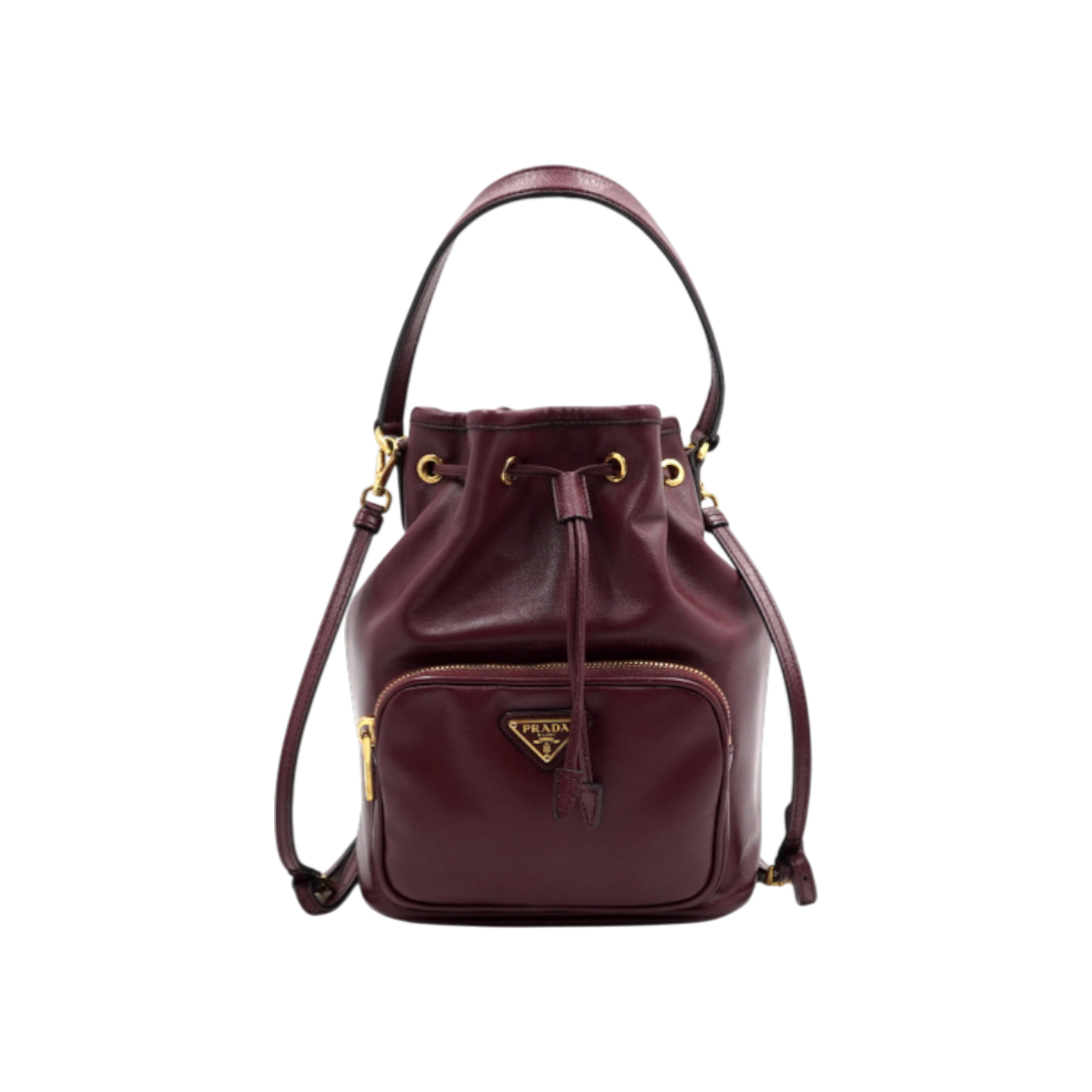 프라다 1BH038버건디 레더 버킷 토트백 겸 크로스백 aa52741