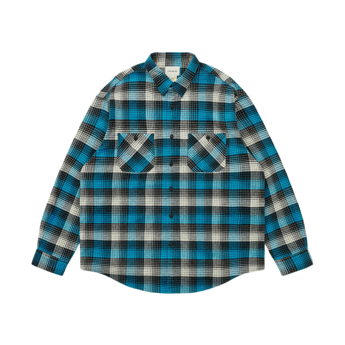 카키스 섀도 체크 플란넬 셔츠 블루(Khakis Shadow Check Flannel Shirt Blue)