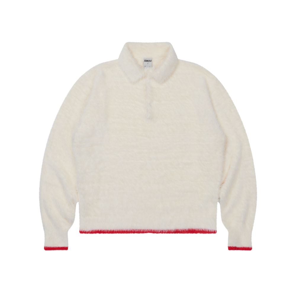 AM25FWKN01IV AMOU Mohair Washable Kara Knit Ivory