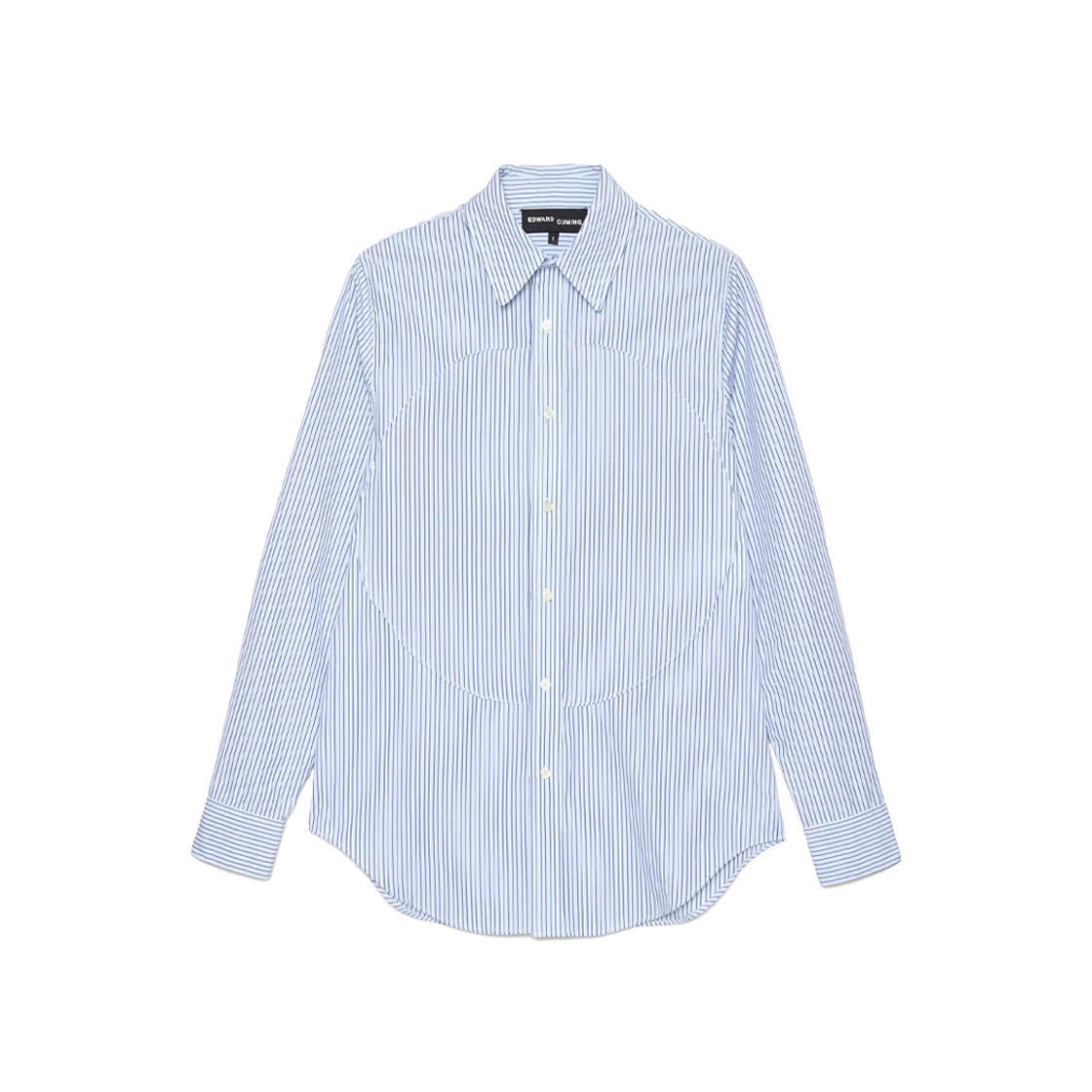 에드워드 커밍 우먼 핀턱 렁 셔츠 페일 블루 네이비 - 25FW(Edward Cuming Women Pin-Tuck Lung Shirt Pale Blue Navy - 25FW)