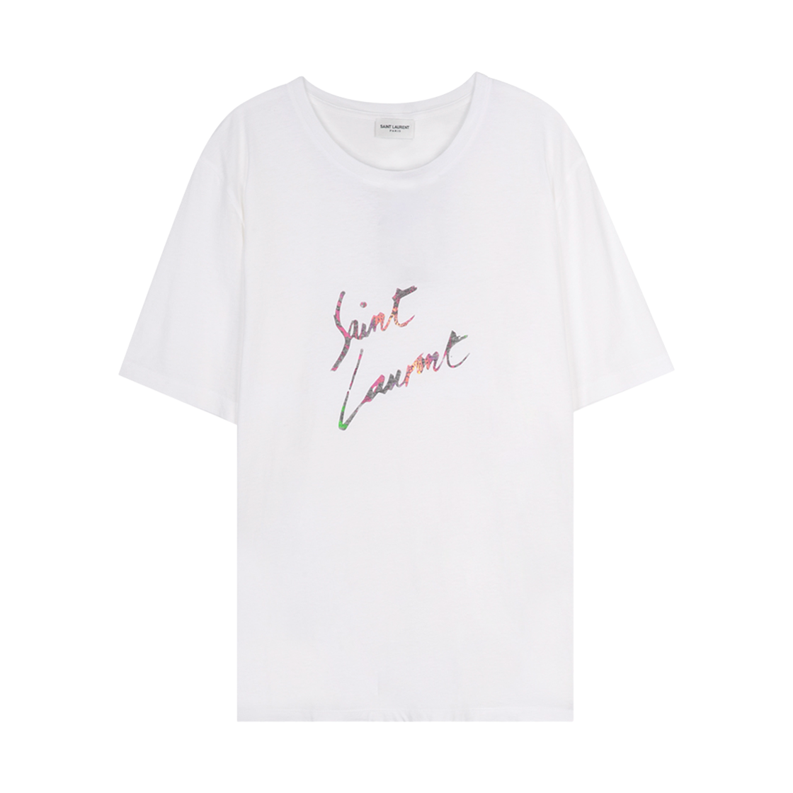 553378-YBCL2-8486 Saint Laurent Animal Logo T-Shirt White