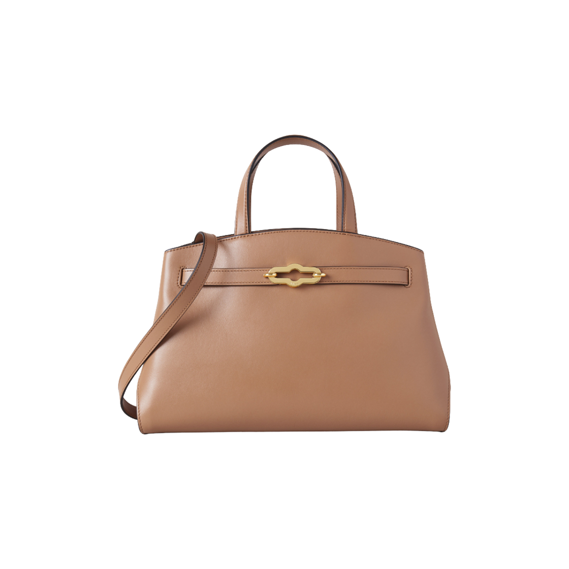 HH9624-615E126 Mulberry High Gloss Leather Small Pimlico Tote Bag Sable