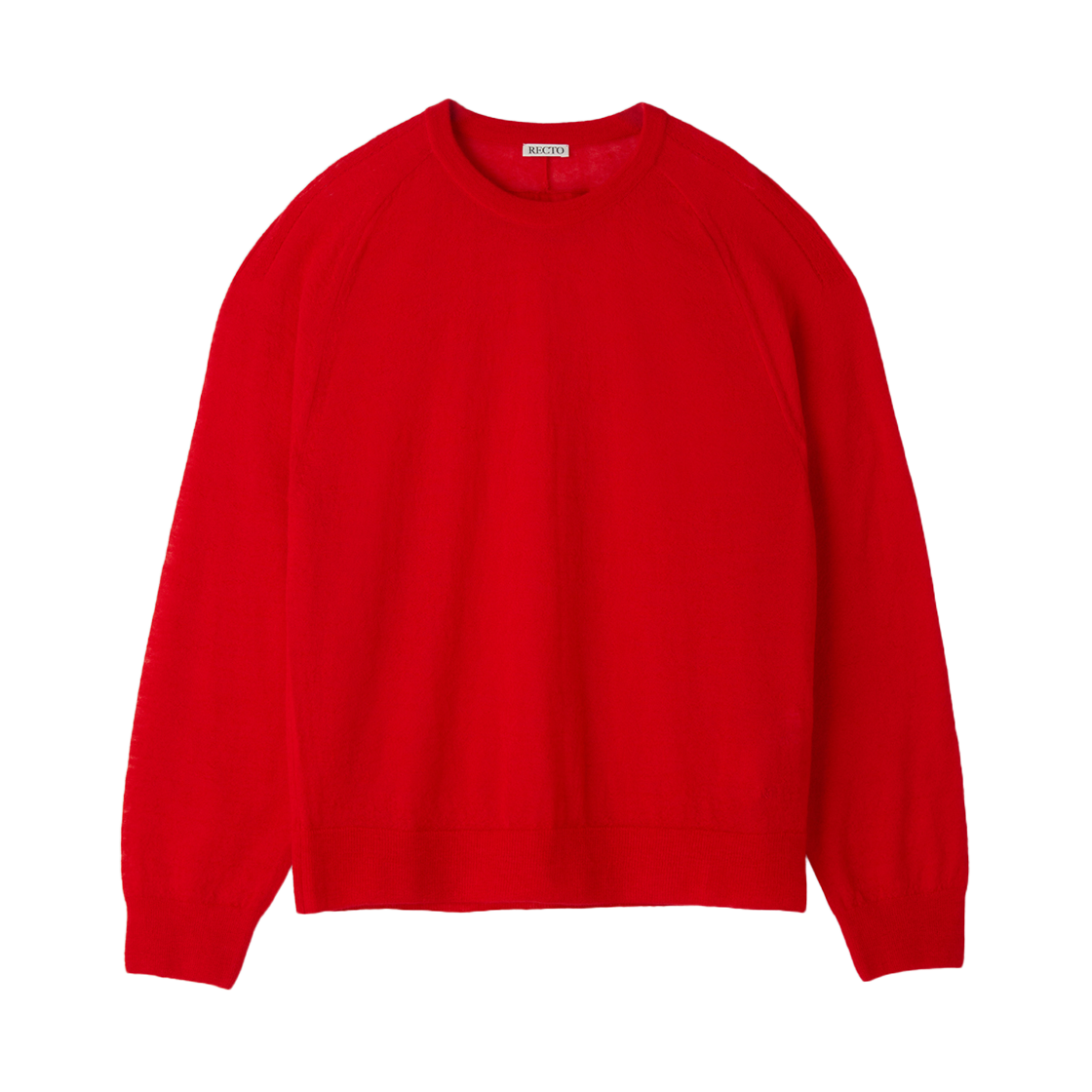 RM25WKTP002RD Recto Rc Sheer Knit Top Scarlet Red