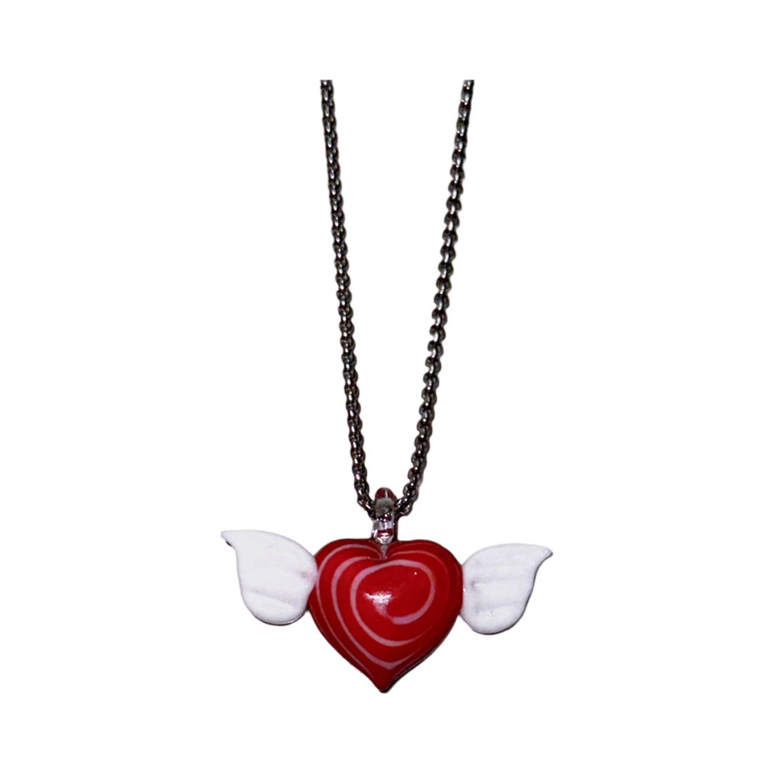 산리 레드 엔젤 하트 네클리스 long ver.(SANLI Red Angel Heart Necklace Long ver.)