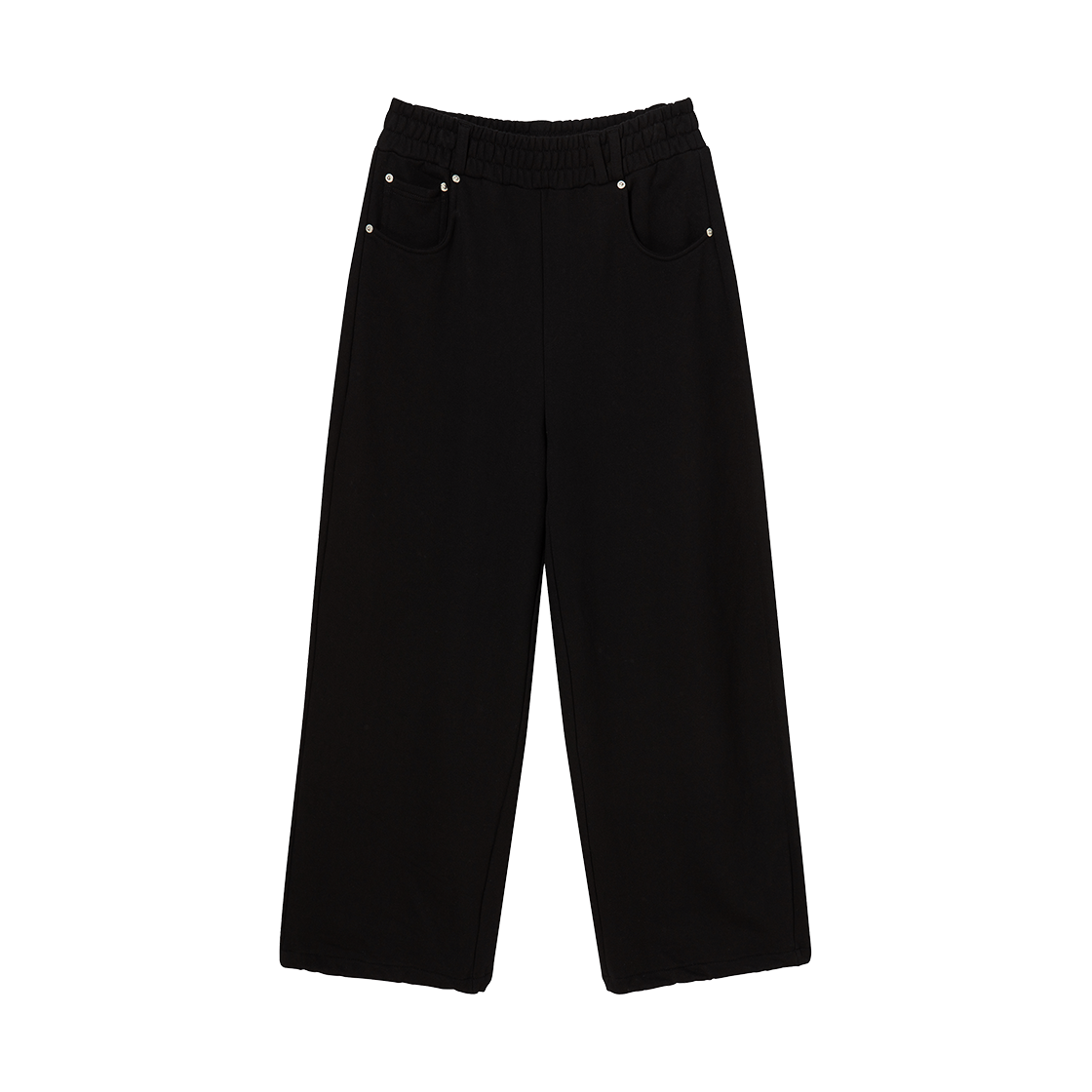 RG_25_FA1_PT_01_02 Rogin N Rosie Heart Logo Back Point Curved Sweat Pants Black