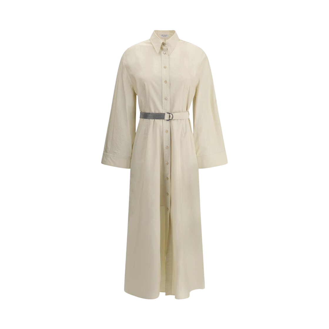 (W) 브루넬로 쿠치넬리 벨트 디테일 코튼 셔츠 드레스 베이지((W) Brunello Cucinelli Cotton Shirt Dress with Belt Detail Beige) - 1