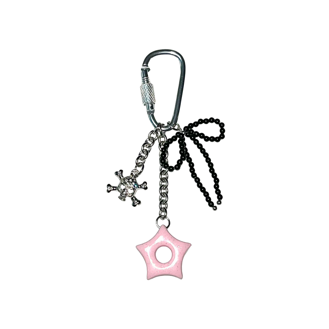 글리밉 펑키 핑크 스켈레톤 키링(Gleameep Funky Pink Skeleton Keyring)