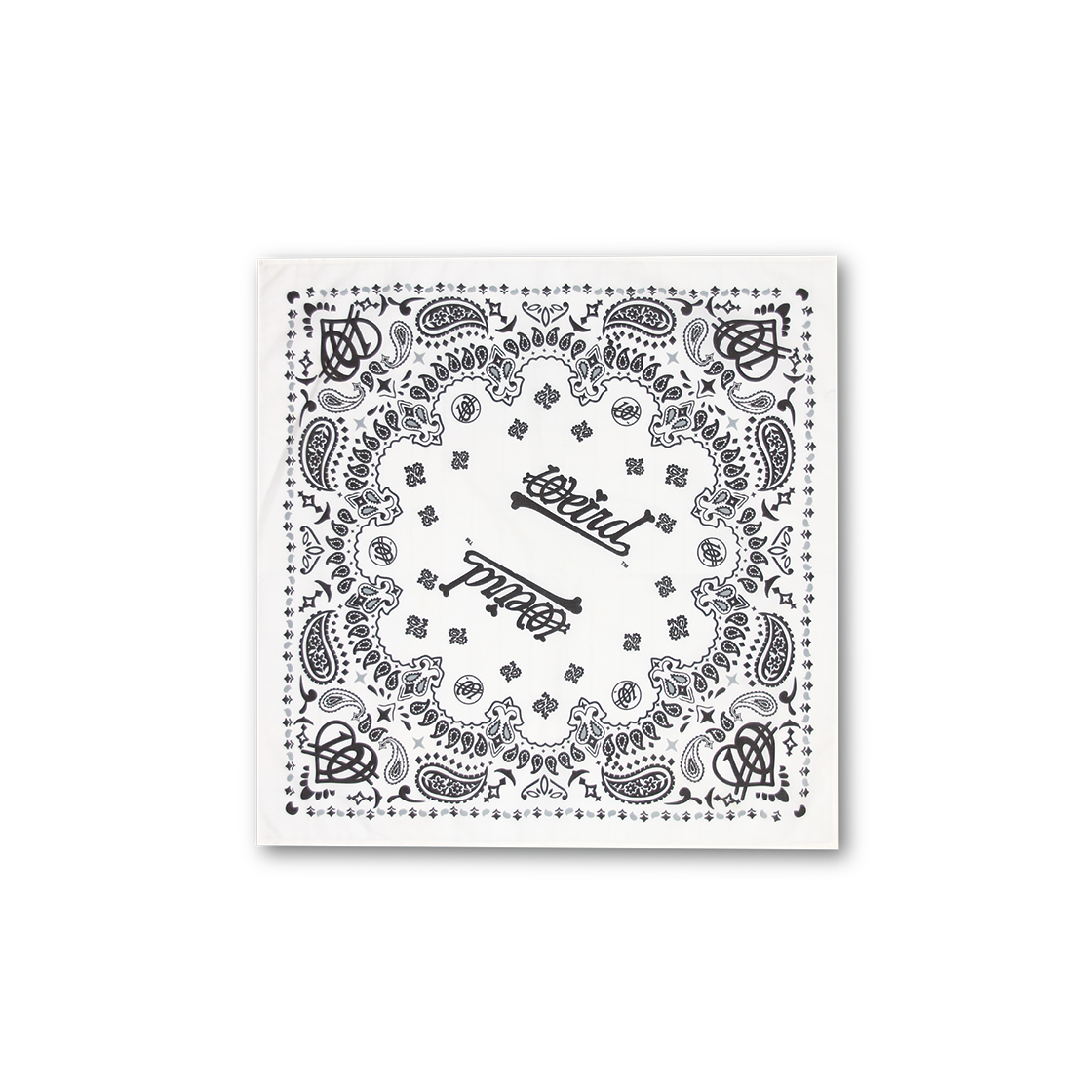 W251ACC97-WHT WEIRD WORLD BORN TO BE PAISLEY BANDANA - WHITE