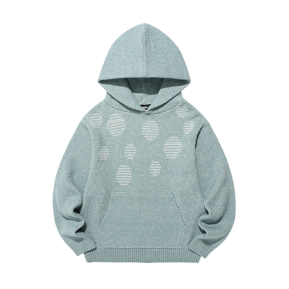 IK2FFMK640AMT ISTKUNST Dot Knit Hoodie Mint