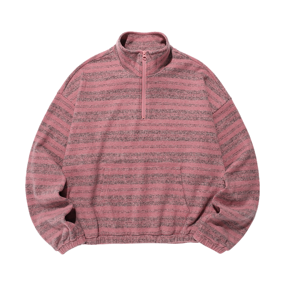 IK2FFMM484APK ISTKUNST Stripe Half Zip Up Pink
