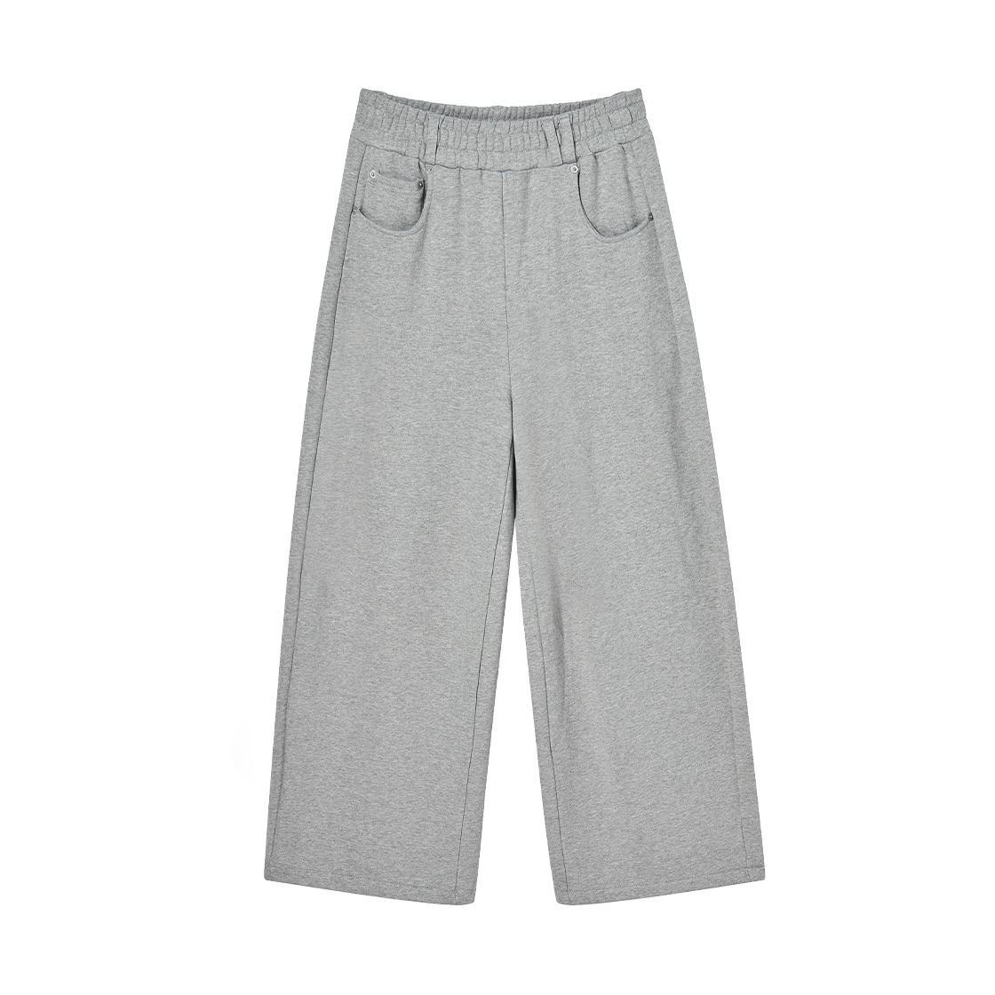 RG_25_FA1_PT_01_01 Rogin N Rosie Heart Logo Back Point Curved Sweat Pants Gray