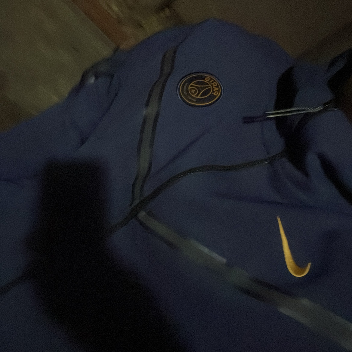 Nike Paris Saint-Germain Tech Fleece Windrunner Full Zip Hoodie Blackened Blue 착용 스타일