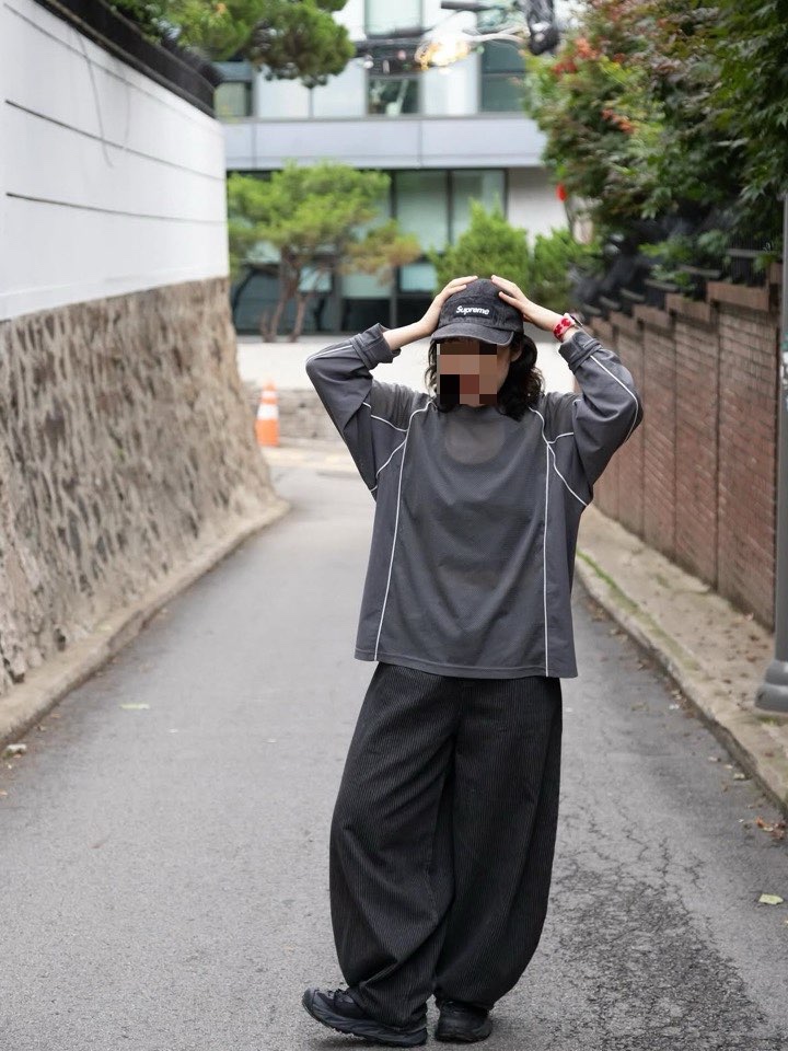 Cav Empt Mesh Raglan Colour Long Sleeve T-Shirt Grey - 24SS, Hoka Hopara 2 Black 착용 스타일