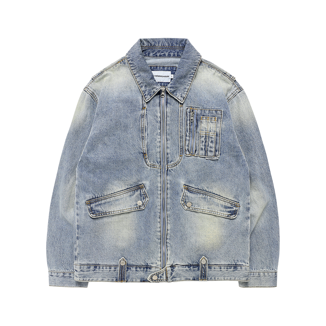 더바이닐하우스 페이디드 데님 자켓 블루