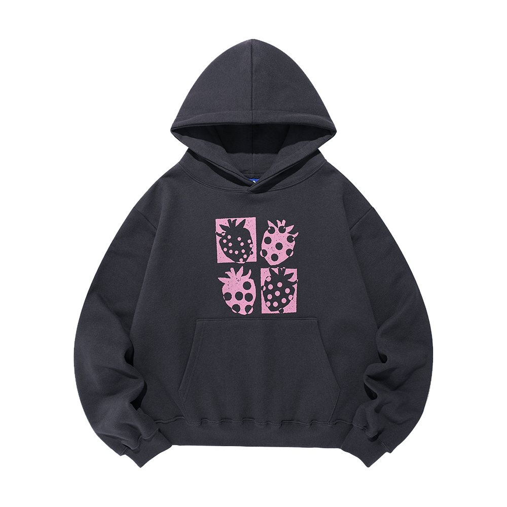 이스트쿤스트 도트 스트로베리 후디 네이비(ISTKUNST Dot Strawberry Hoodie Navy)
