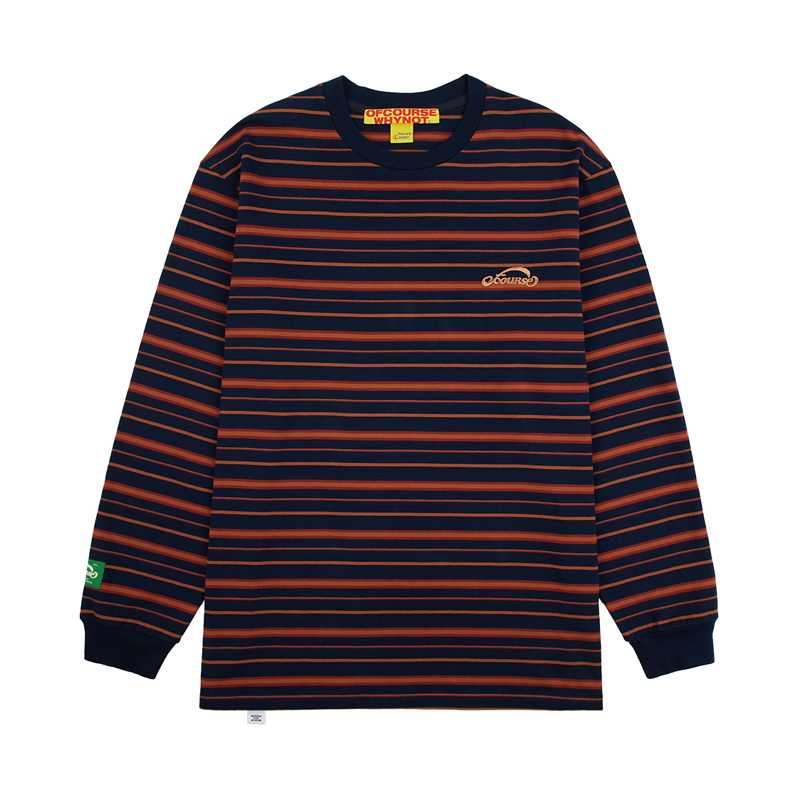 오브콜스와이낫 해피 라인 롱 슬리브 티셔츠_네이비(ofcoursewhynot Happy Lines Long Sleeve Tee_Navy)