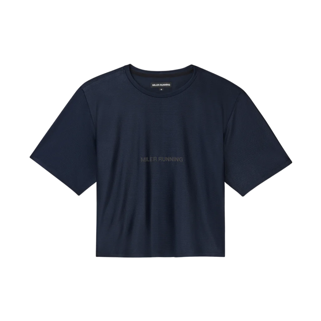 마일러 러닝 베이스 러닝 크롭 숏슬리브 티셔츠 네이비(Miler Running Base Running Cropped SS T-Shirt Navy) - 1