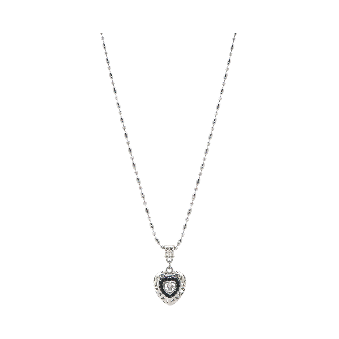 글리밉 빈티지 하트 락 넥클리스 블랙(Gleameep Vintage Heart Lock Necklace Black)