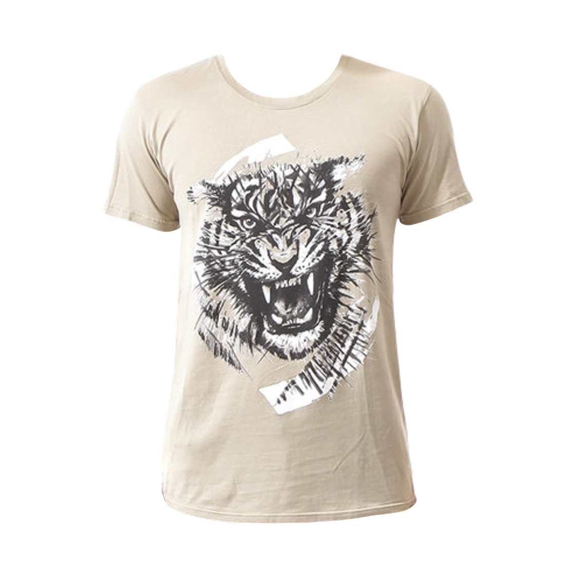 S6HJ601I605107 Balmain Tiger Print T-Shirt Beige