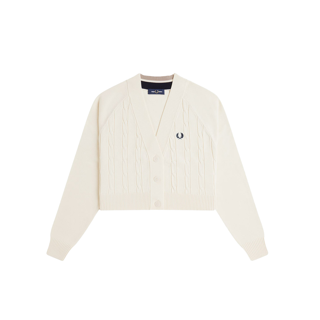 프레드 페리 우먼스 케이블 니트 가디건 에크루(Fred Perry Womens Cable Knit Cardigan Ecru) - 1