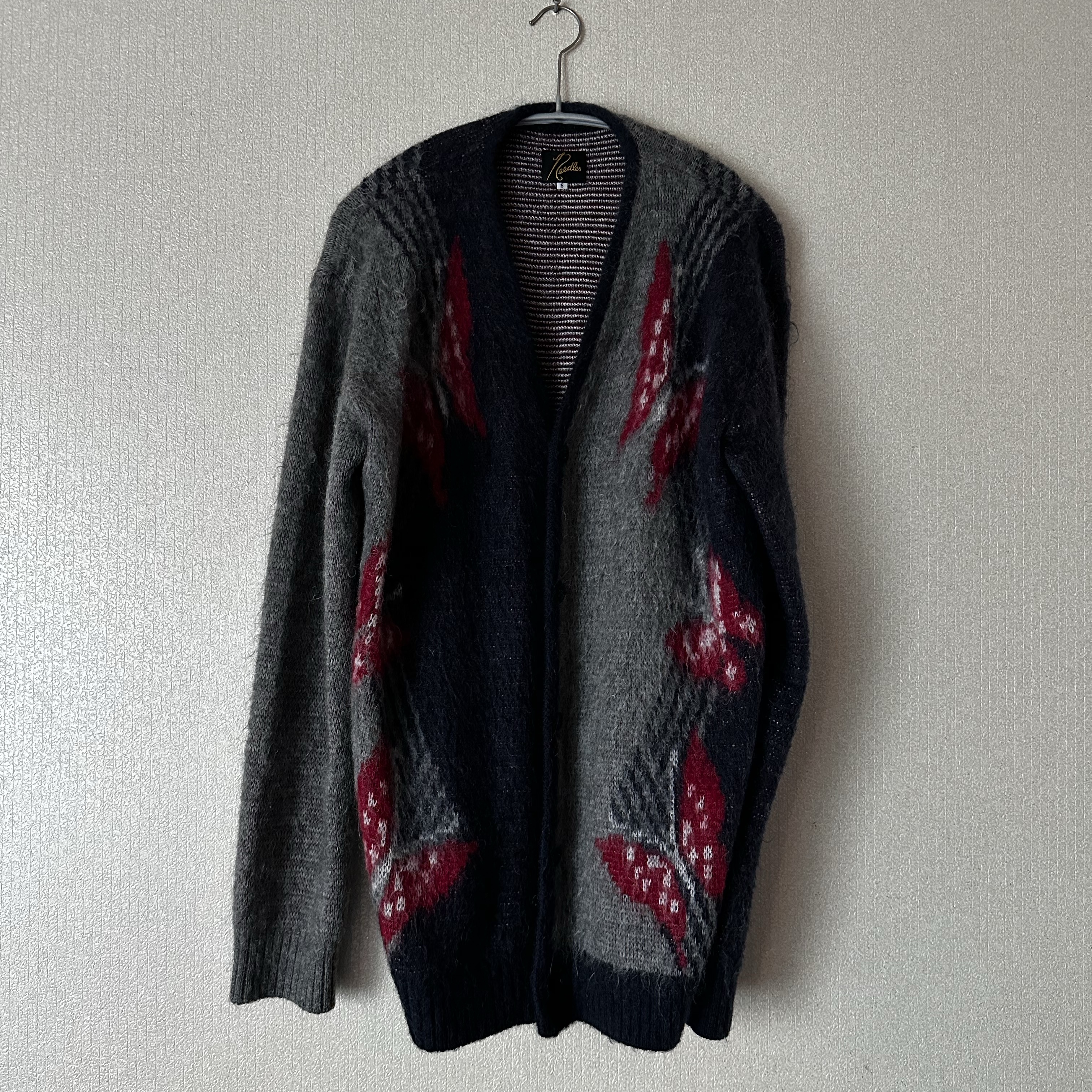 Needles Mohair Papillon Cardigan Grey 착용 스타일
