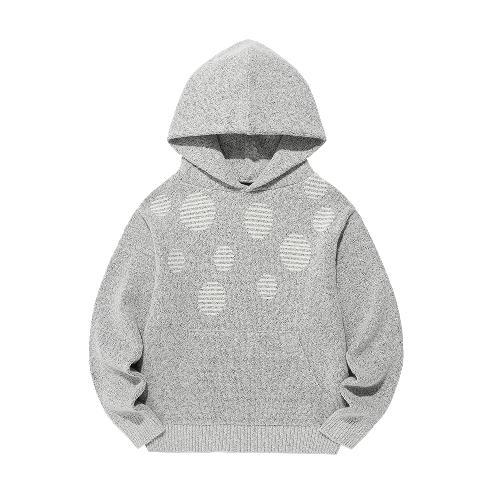 IK2FFMK640AGR ISTKUNST Dot Knit Hoodie Grey