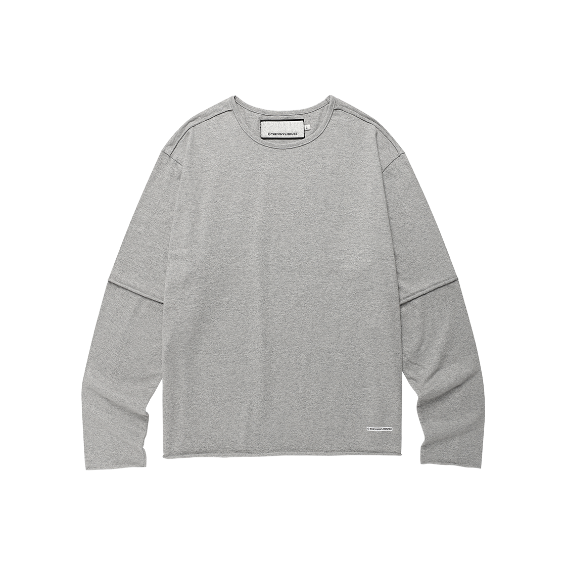 더바이닐하우스 컷 오프 레이어드 롱슬리브 티셔츠 그레이