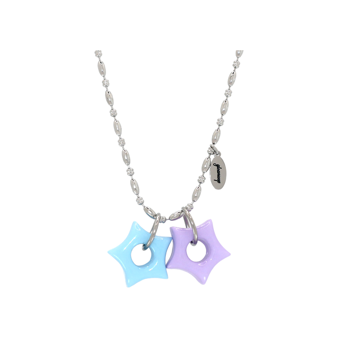 GMN2 Gleameep Gleaming Twin Little Star Necklace Sky Lavender