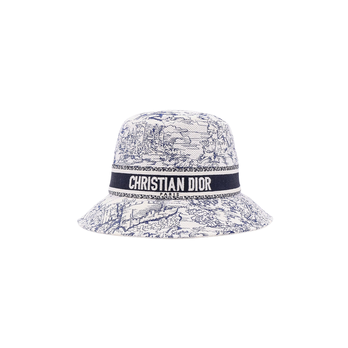 CPB6021XDBS-530 Dior D-Bobby Toile De Jouy Scotland Bucket Hat Deep Blue Multicolor