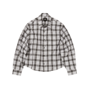 Suade Cropped Check Shirt White
