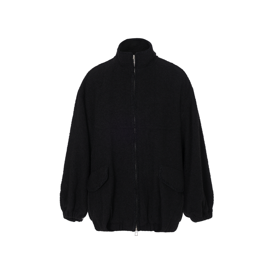 SH5JP530BK SONGZIO HOMME Tweed 2X Harrington Jumper Black