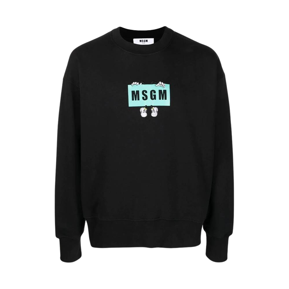 3040MM100-217099-99 MSGM Cartoon Box Logo Sweatshirt Black