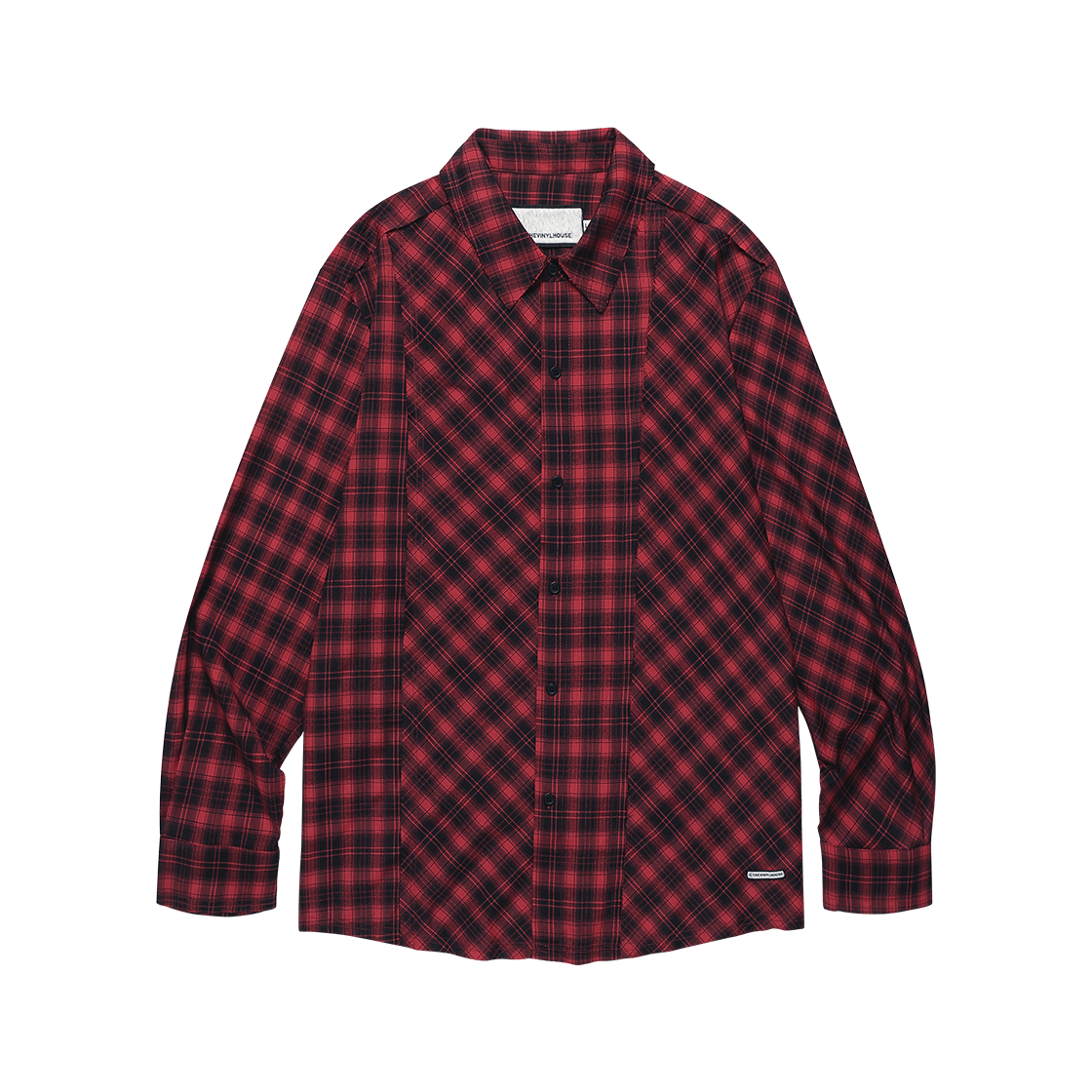 더바이닐하우스 언밸런스 체크 셔츠 레드(Thevinylhouse Unbalance Check Shirts Red)