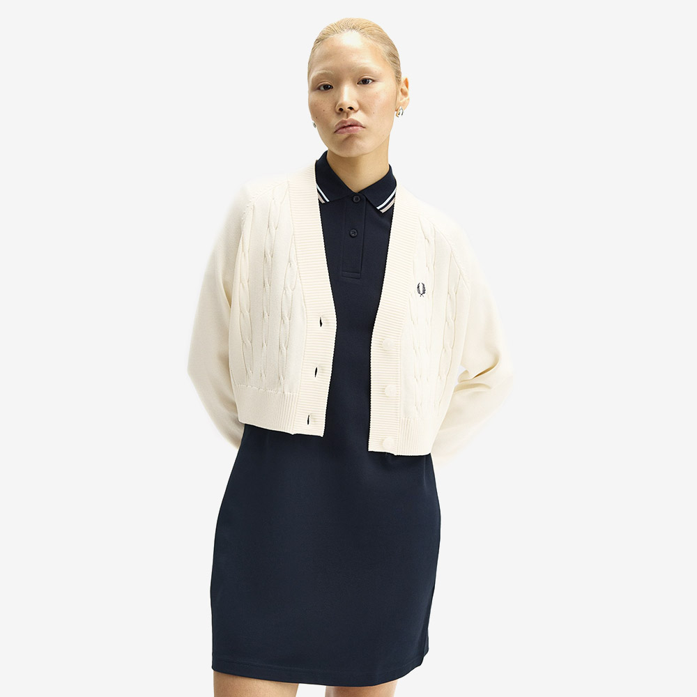 프레드 페리 우먼스 케이블 니트 가디건 에크루(Fred Perry Womens Cable Knit Cardigan Ecru) - 4