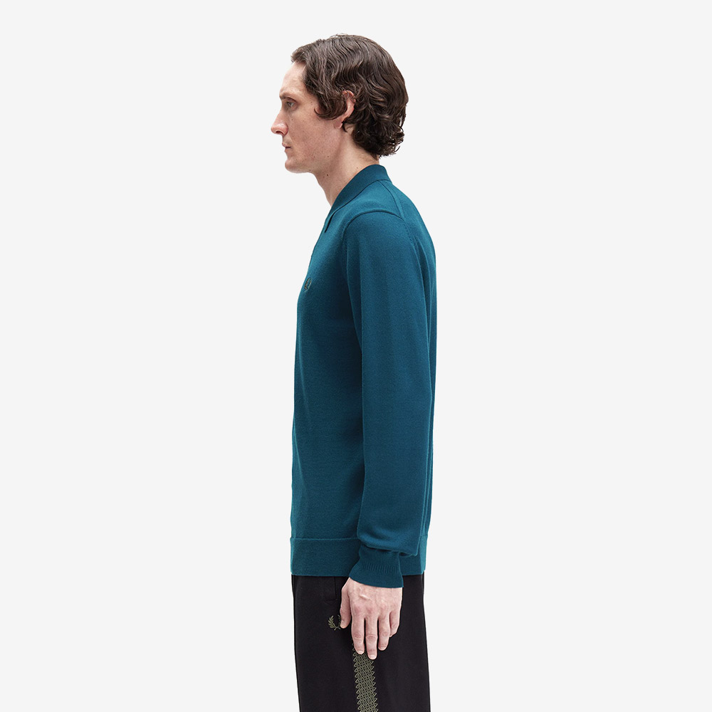 프레드페리 롱 슬리브 클래식 니트 셔츠 다크페트롤(Fred Perry Long Sleeve Classic Knitted Shirt Dark Petrol) - 3