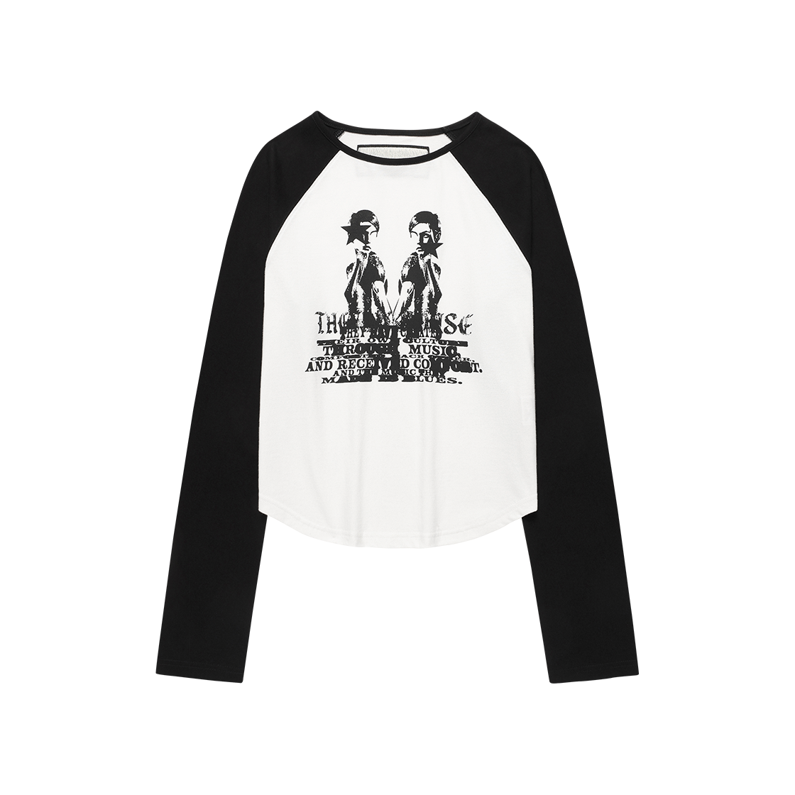 더바이닐하우스 트윈 래글런 롱슬리브 티셔츠 화이트(Thevinylhouse Twin Raglan LS Tee White)